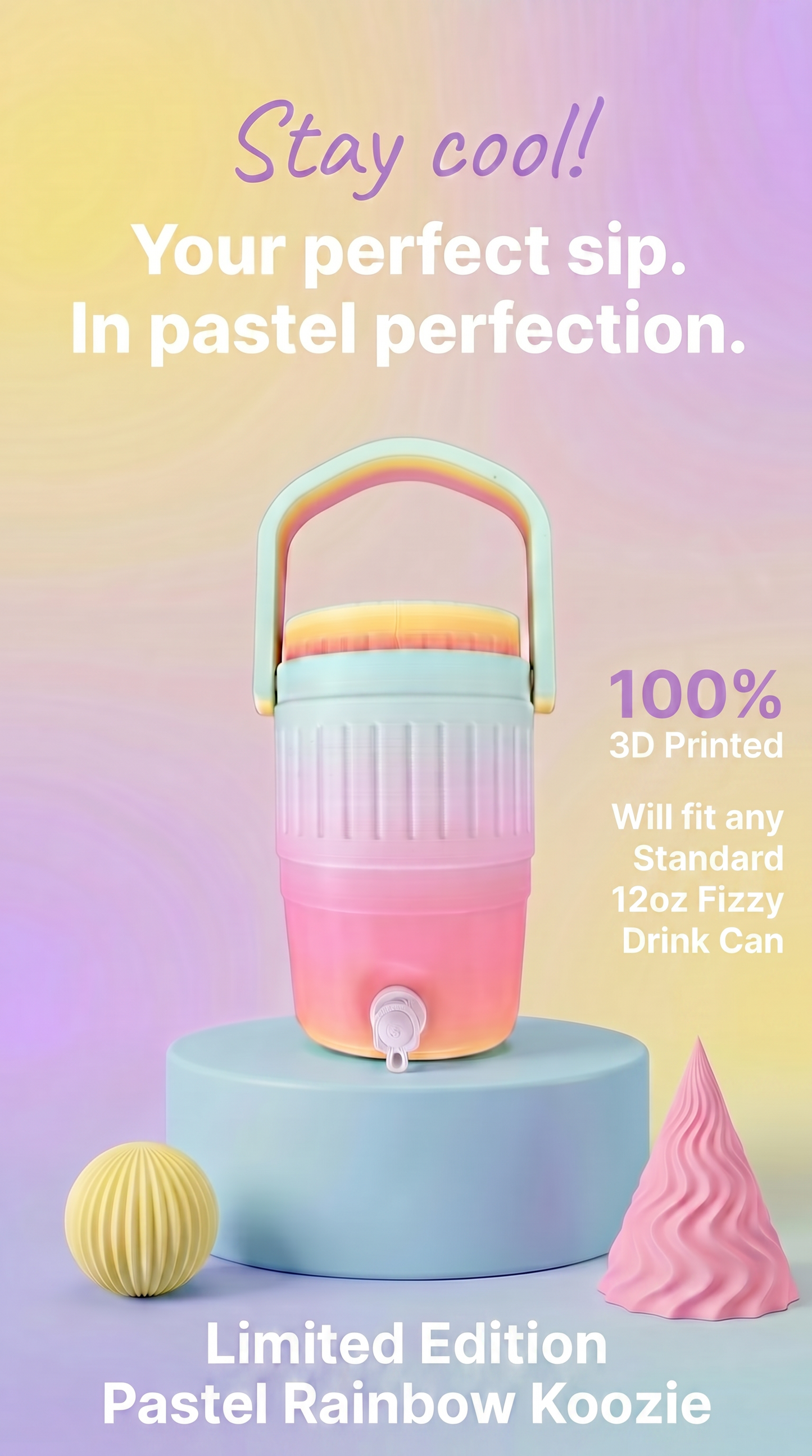 PASTEL RAINBOW CAN KOOZIE (LIMITED EDITION)