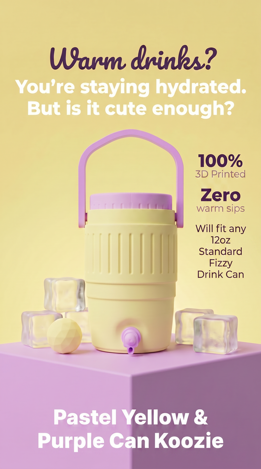 PASTEL YELLOW & PURPLE CAN KOOZIE