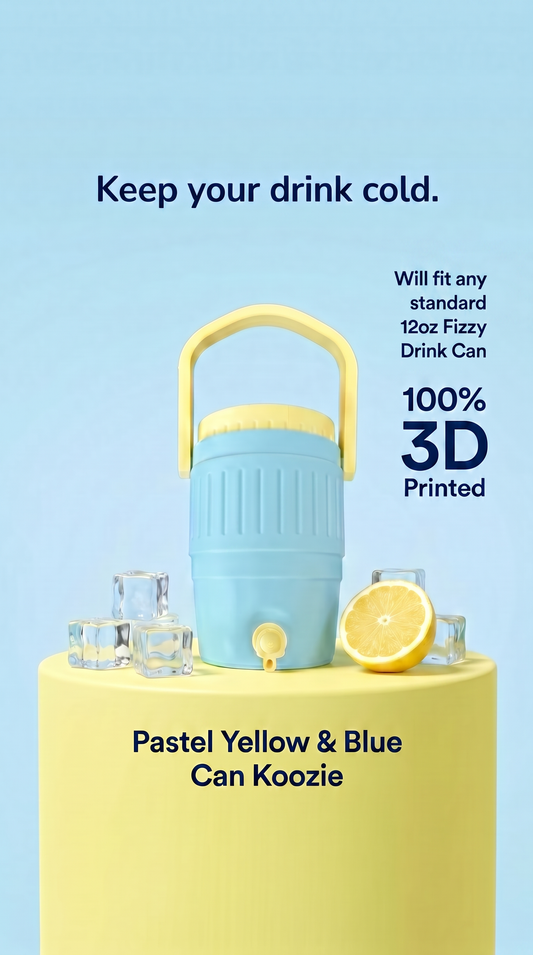PASTEL YELLOW & BLUE CAN KOOZIE