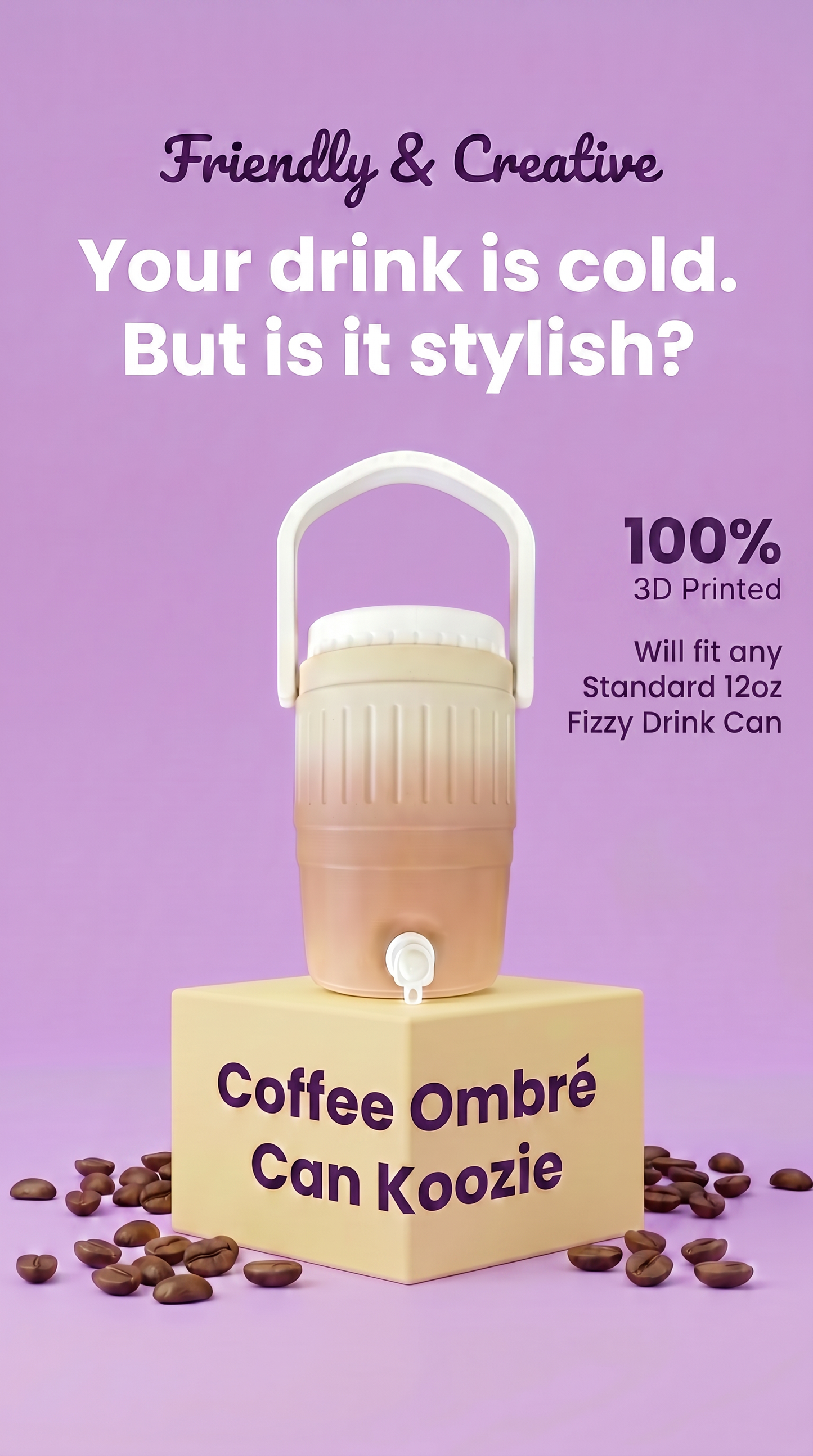 COFFEE OMBRE CAN KOOZIE